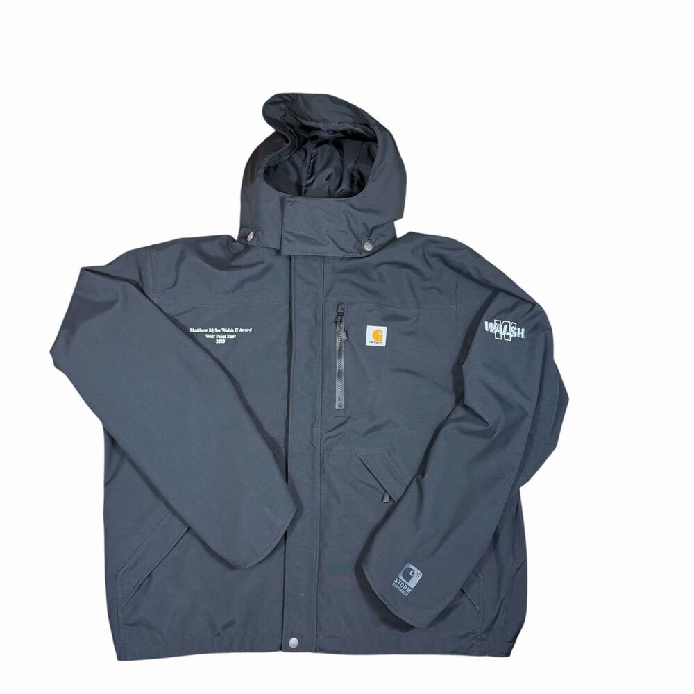 Carhartt J162 Storm Defender Shoreline Jacket Mens L Black Waterproof Hooded